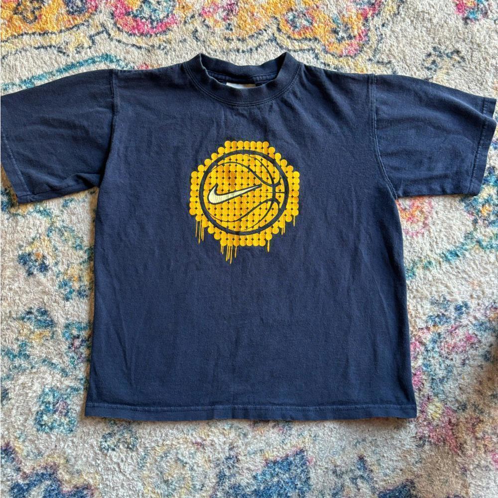 Nike Youth T-Shirt Navy Blue Size 7